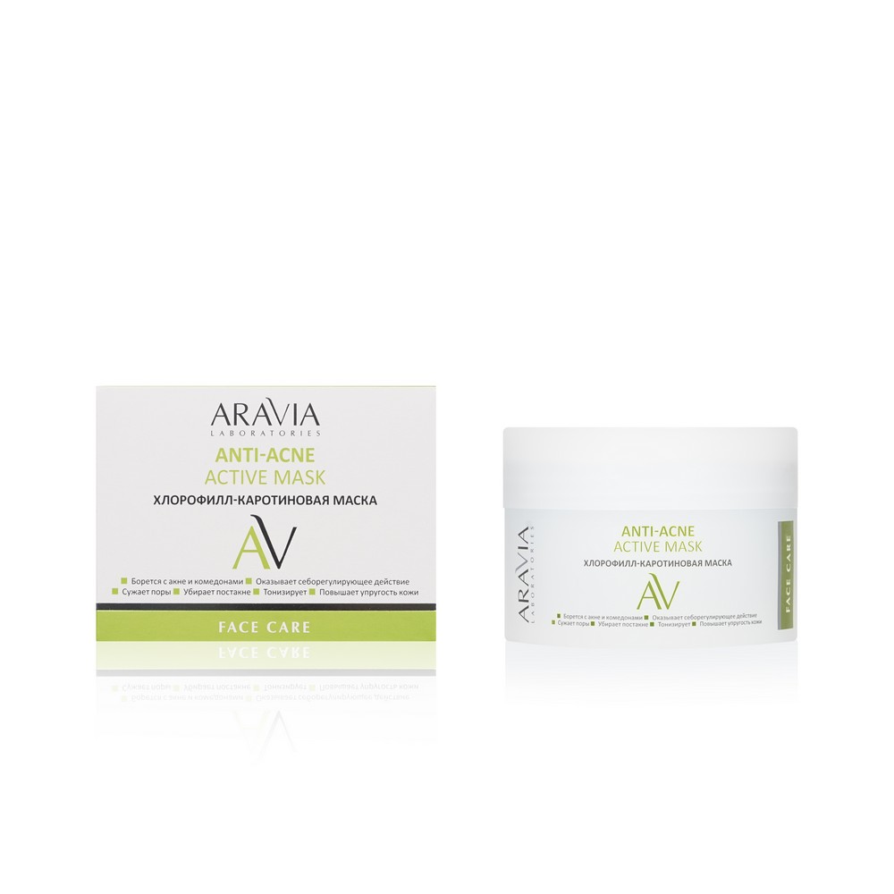 Хлорофилл-каротиновая маска для лица Aravia Laboratories Anti-Acne Active mask 150мл