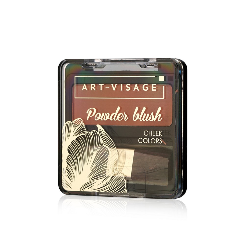 Компактные румяна для лица Art-Visage Powder Blush с кисточкой 301 peach  3,8г